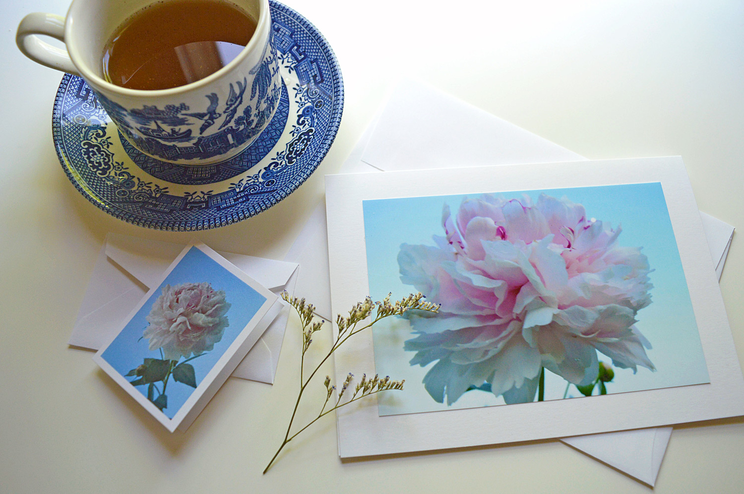 notecard + enclosure products for peony collection